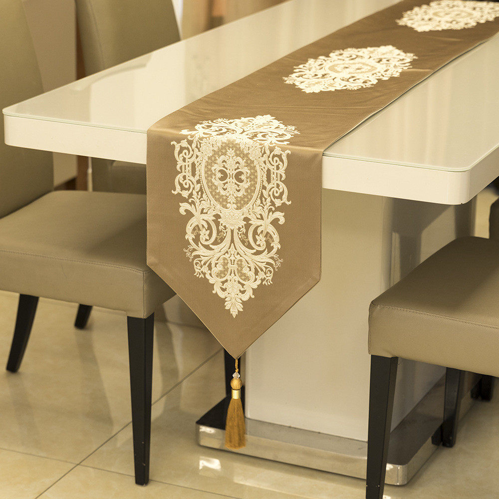 简约新中式轻奢织绣桌旗欧式现代西餐布艺高精密茶几盖巾,居家布艺,桌旗,淘宝优惠券,粉丝福利购,淘宝优惠卷