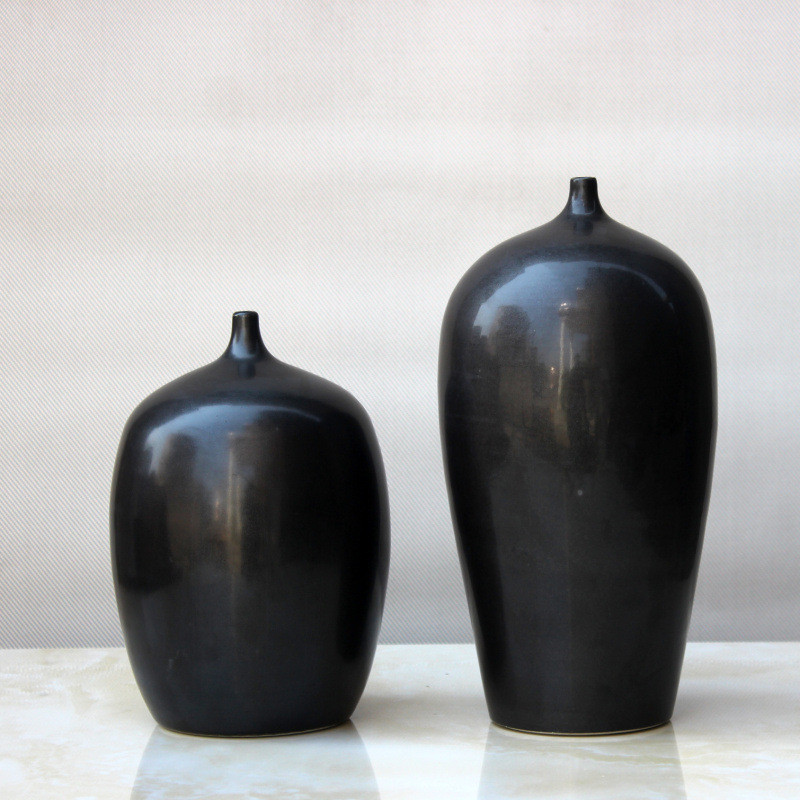 会所禅意新中式花瓶摆件客厅装饰品家居简约景德镇陶瓷插花器陶罐