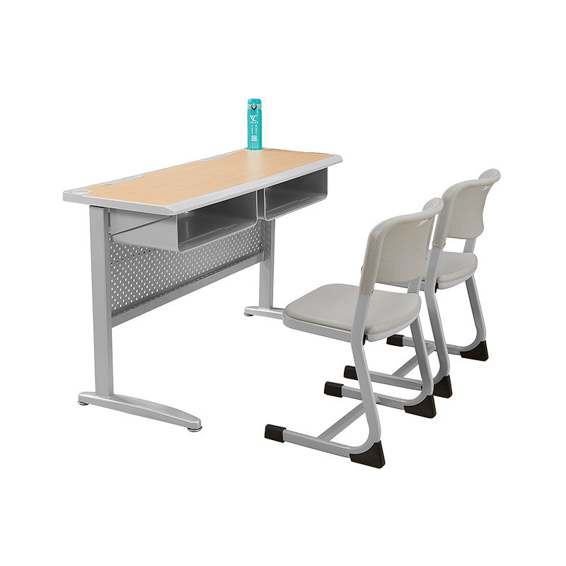 厂家直销单双人课桌椅辅导培训学校中小学生防火板加厚课桌椅