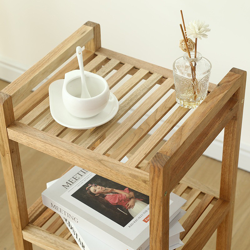 可移动书架实木带轮小推车客厅小型储物架置物架落地多层收纳架子