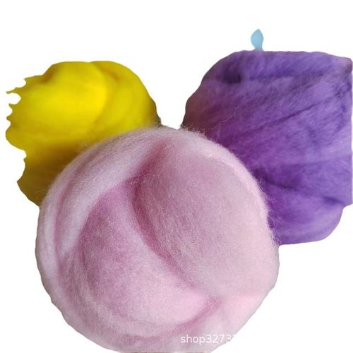 厂家直供精梳70s羊毛毡羊毛戳戳乐材料包手工制作diy材料彩色