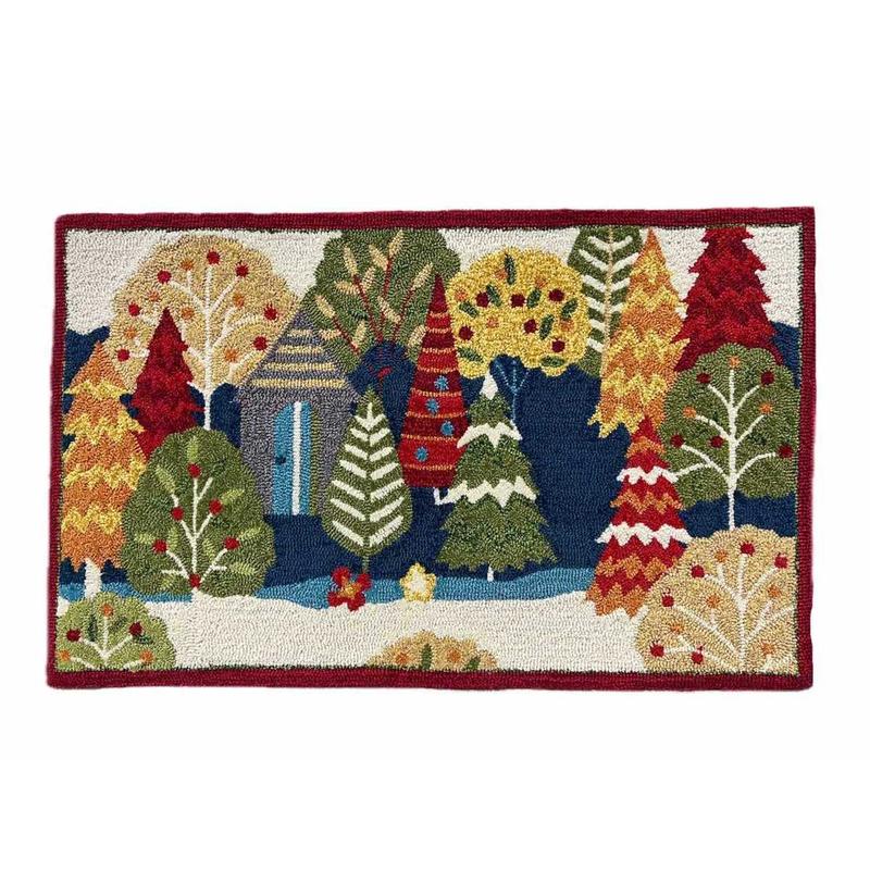 3t23儿童房美式手工地毯地垫114*70家用入户出口门厅复古田园梦幻