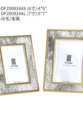 现代轻奢家居金属马毛装饰6寸7寸相框售楼处样板房卧室床头柜摆件