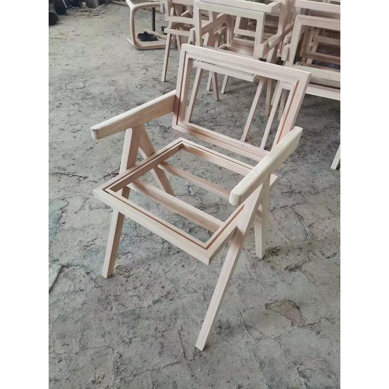 定制藤编实木餐椅北欧椅子复古休闲扶手靠背设计师餐厅酒店餐桌