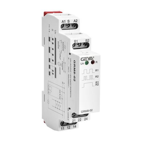 格geya亚电子式脉冲继电器grm8-0102脉冲信号触发控制器模块dc24v