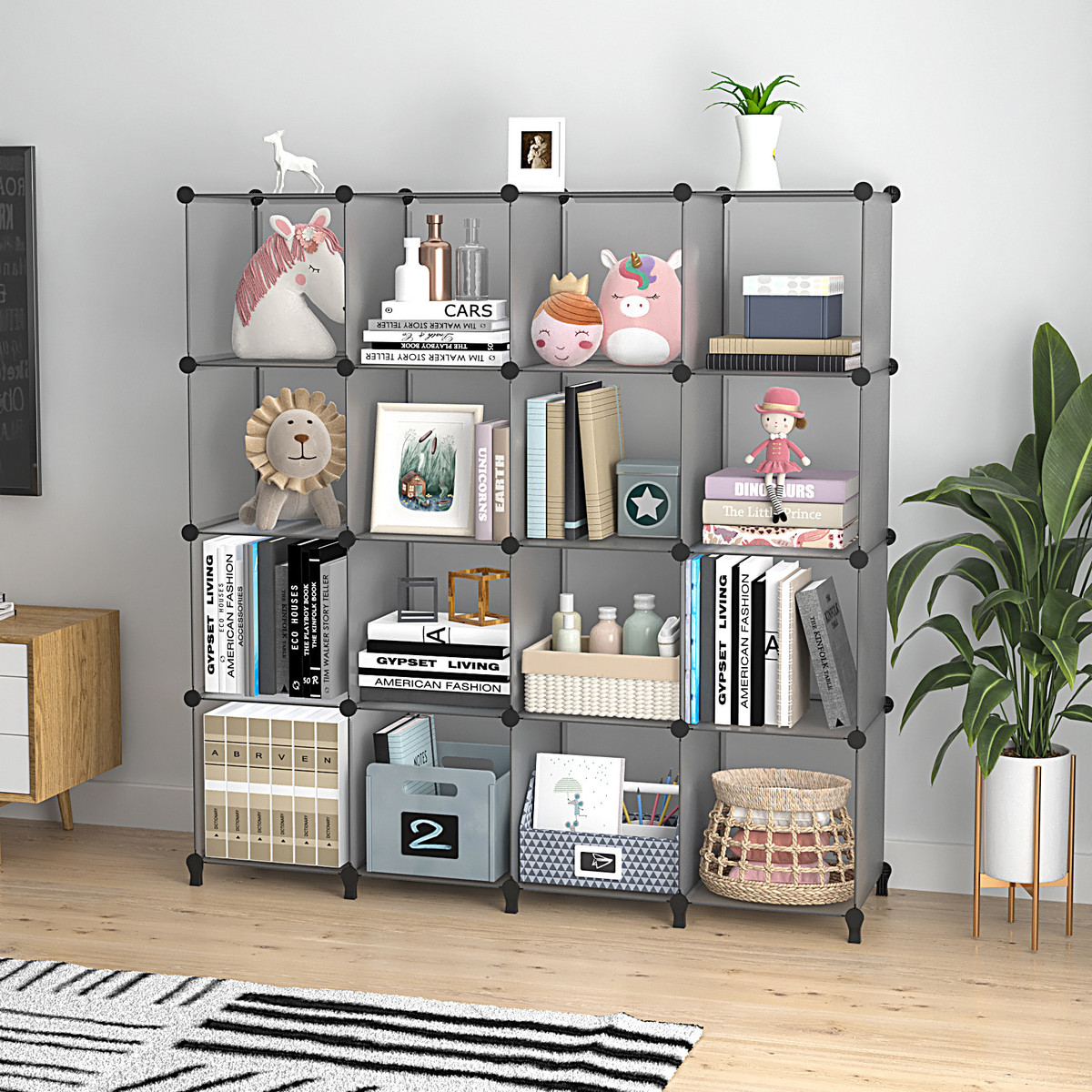 diy收纳架立方体书架塑料置物架pp柜衣服收纳塑料储物柜