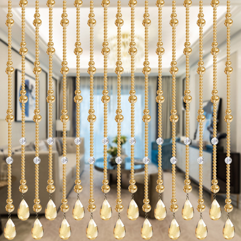 玻璃水晶珠帘玄关过道隔断帘大门对卫生间厕所家用成品门帘免打孔