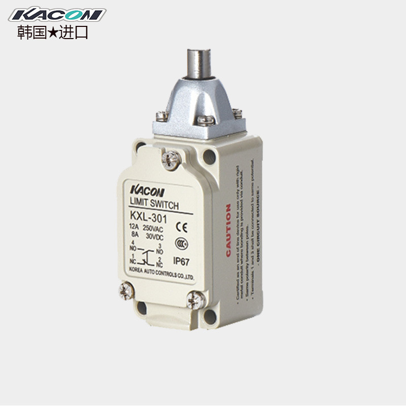Kacon/凯昆KXL-301防水行程开关顶部柱塞IP67铝合金限位开关