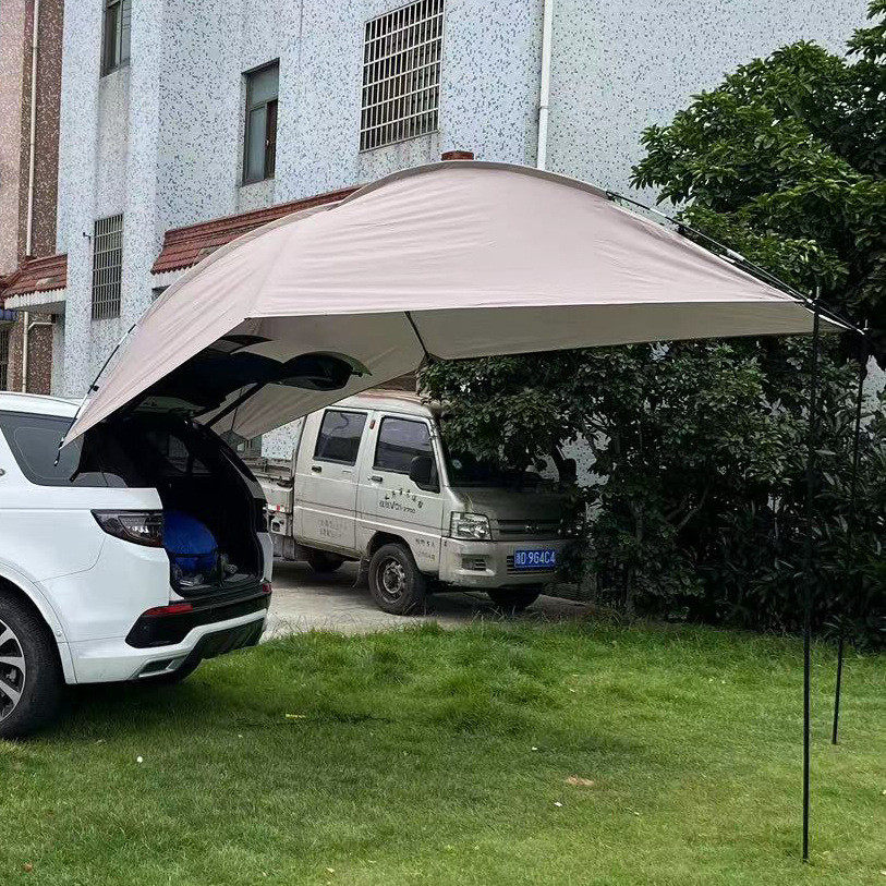 拉布塔便携遮阳帐篷汽车车边帐篷户外野营多人防雨车尾凉棚批发