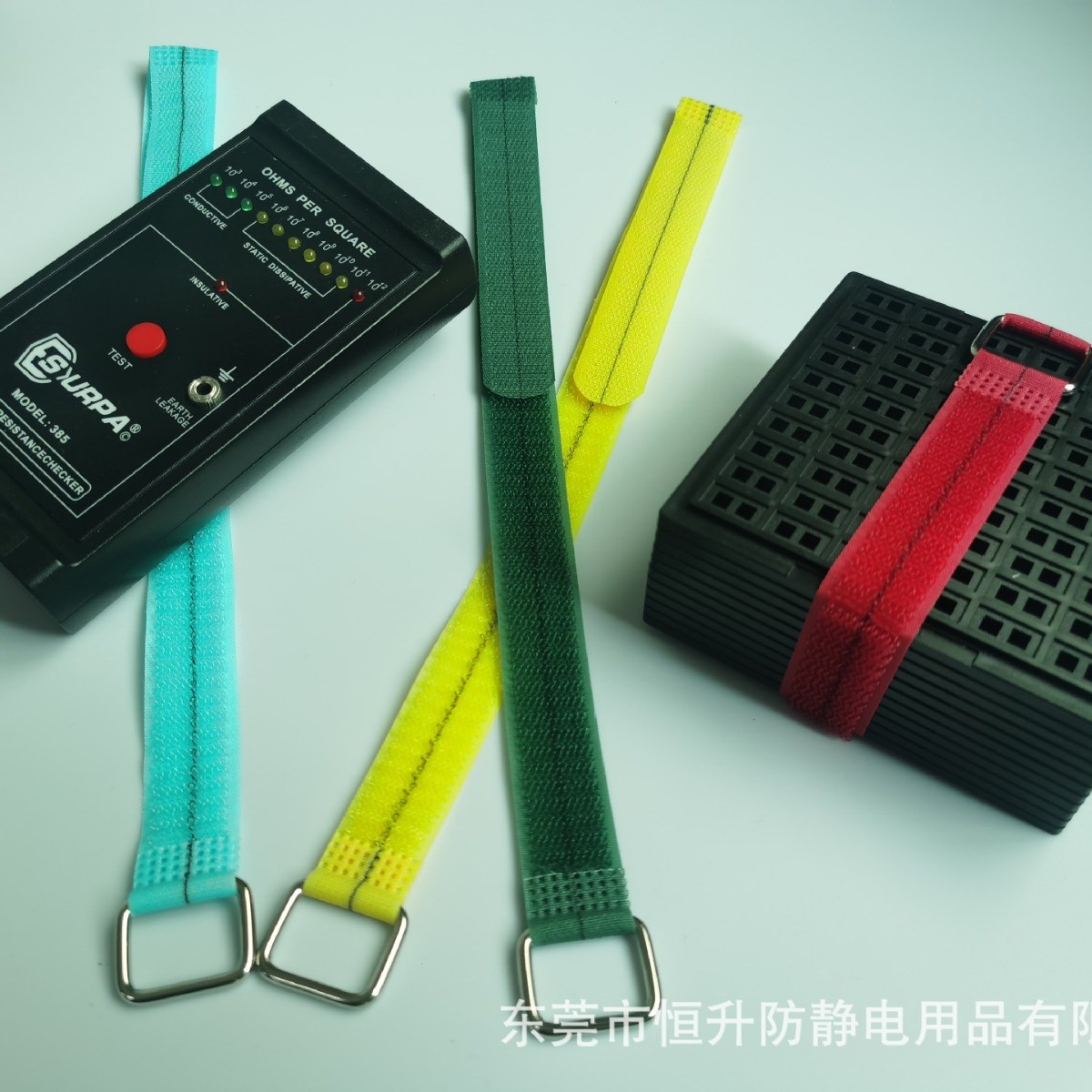 防静电绑带捆扎带松紧魔术贴压扣弹力捆绑带ESD收纳电子托盘绑带