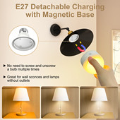 e26e27三色温rgb充电台灯遥控氛围灯七彩彩色灯泡露营灯橱柜灯