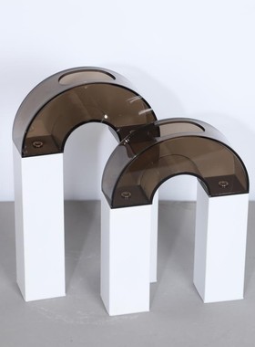 拱门北欧样板房客厅电视柜茶几装创意插花家居金属亚克力花瓶摆件