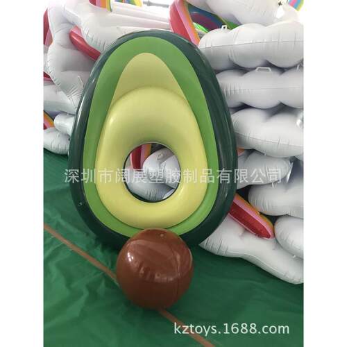 现货pvc水上牛油果充气浮排鸭梨泳圈充气牛油果游泳圈