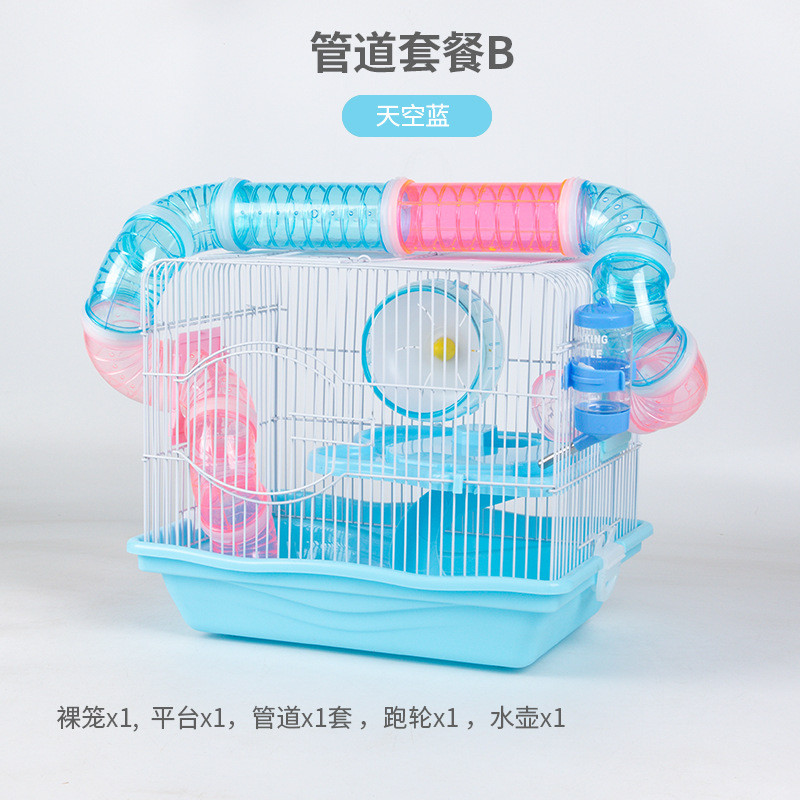 仓鼠笼子双层管道猫头基础笼金丝熊大码窝仓鼠笼别墅四季通用