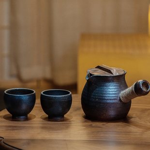 批景德镇烤茶罐陶罐围炉煮奶茶罐茶壶大容量家用电陶炉明火烤茶