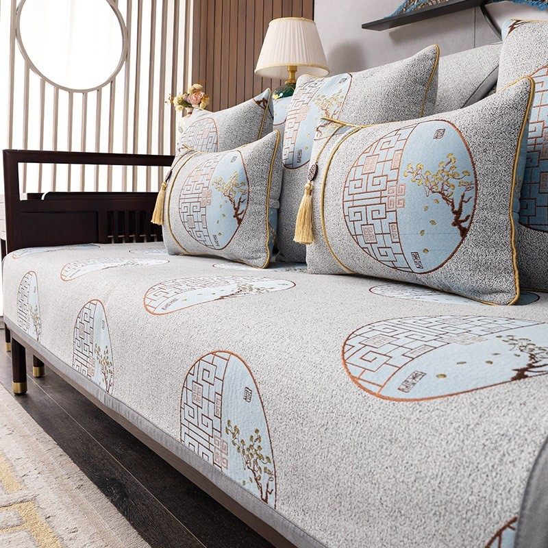 防滑中国风高档新中式沙发垫坐垫中式四季通用实木沙发套罩盖布巾