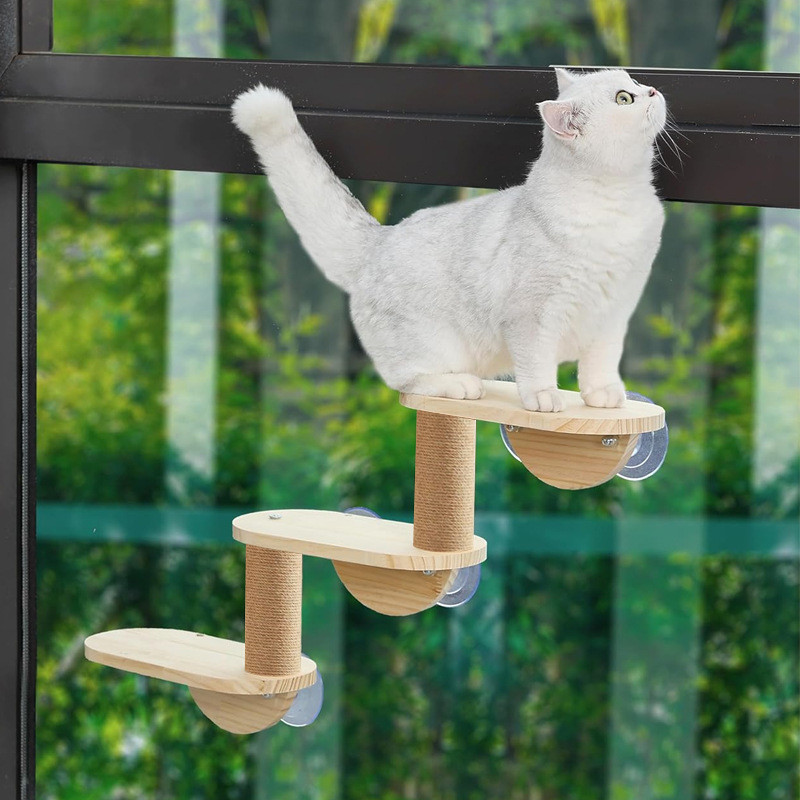 木质猫咪猫抓柱木质猫咪猫吊床悬挂晒太阳实木猫爬架猫窝猫树一体