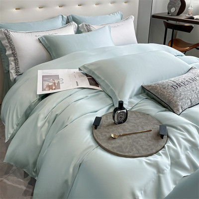 100s高端兰天丝四件套冰感精夏季轻奢冰丝单床单被套丝滑裸睡床品