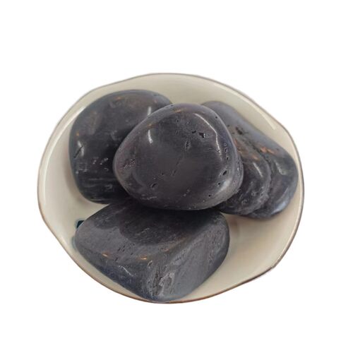 黑色耐高温精品抛光黑色雨花石烹饪鹅卵石黑色石子