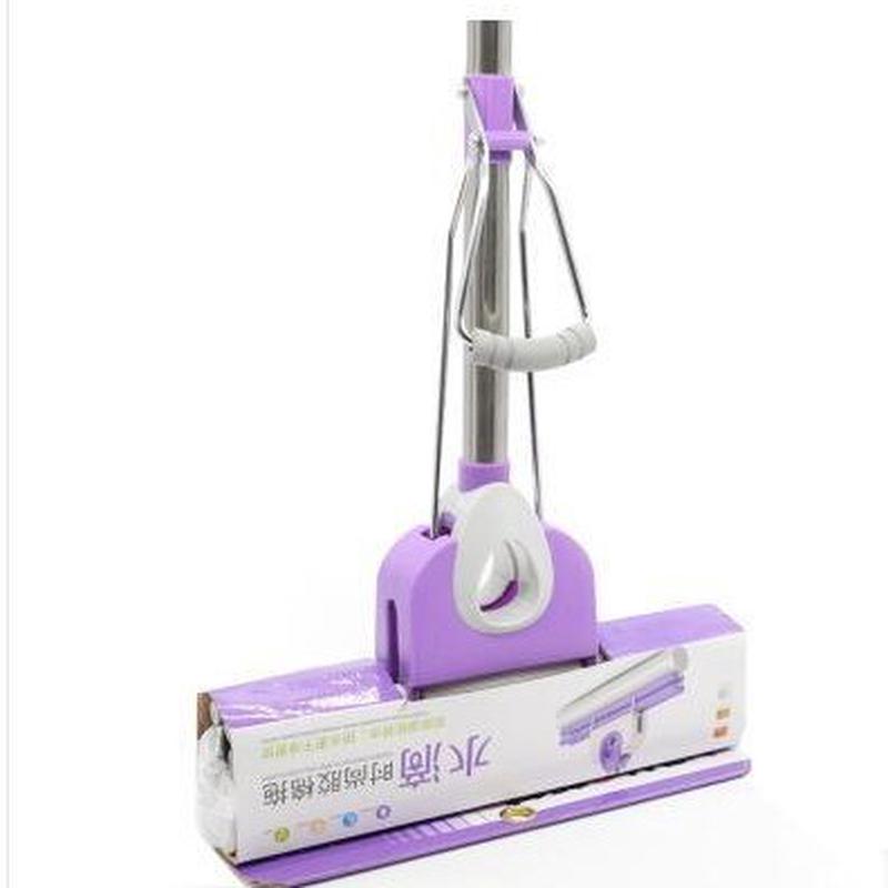 加宽免手洗新滚轮挤水拖把胶棉pva海绵吸水拖把33cm双艺8906