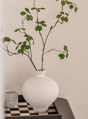 花瓶摆件客厅插花高品质景德镇素烧陶瓷花器批发装饰品北欧