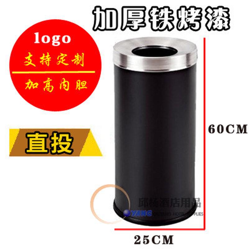 qd4d不锈钢垃圾桶厨圆形翻盖直投港式商用卫生桶厕所大号现代酒店