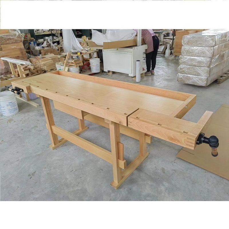 热销学校幼儿园木工房木工厚diy操作台橡胶木操作台2.4桌210*78*8