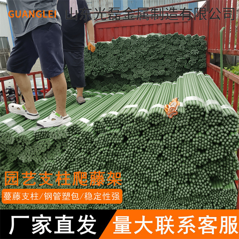 菜园支架绿植攀爬架支撑杆爬藤杆菜园番茄豆角包塑园艺包塑钢管