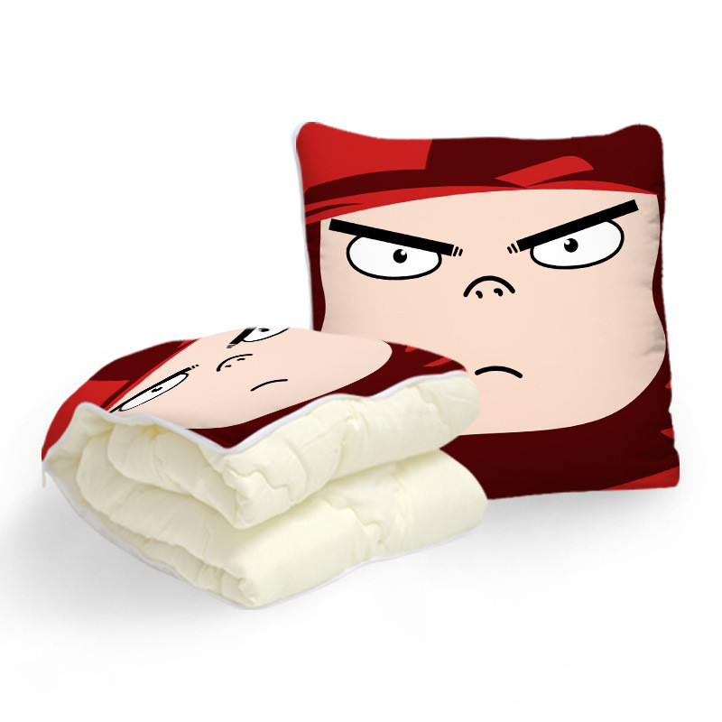 卡通棉麻抱枕被被子汽车空调被多功能沙发靠垫被抱枕来图定制批发