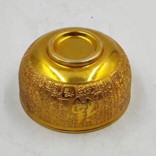 古董古玩批发仿古纯铜加厚福字乡下杯子酒杯水杯茶杯鎏金收老物件