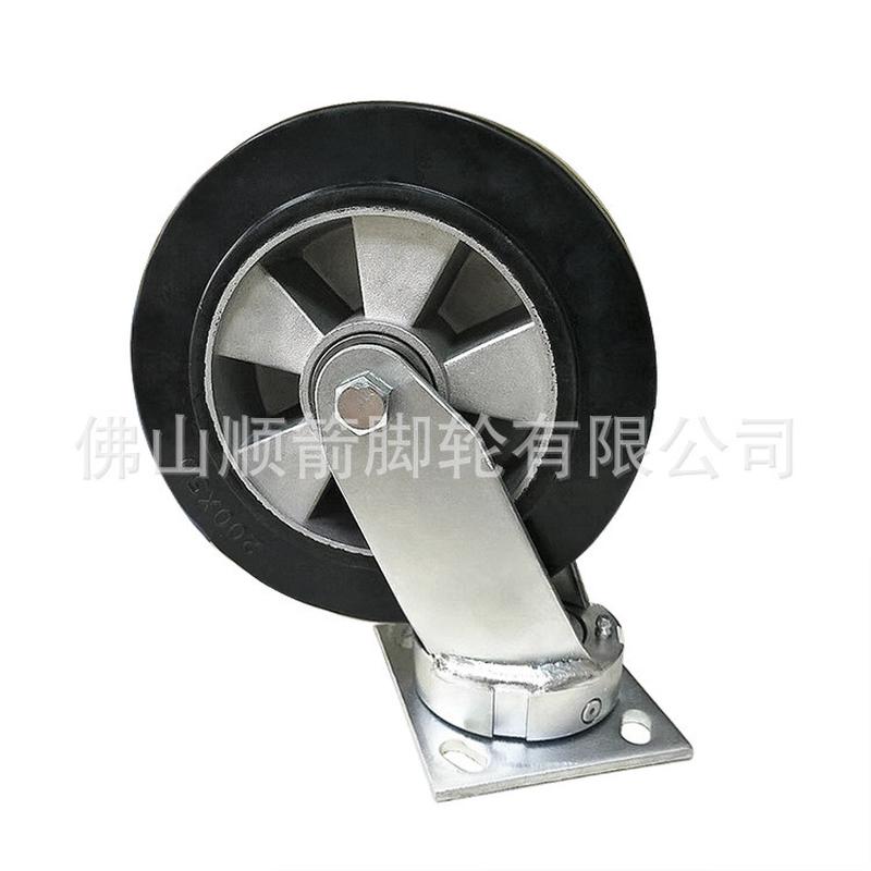 热销聚氨酯万向轮1吨承重轮子带刹车定向轮6寸8寸工业重型脚轮铸