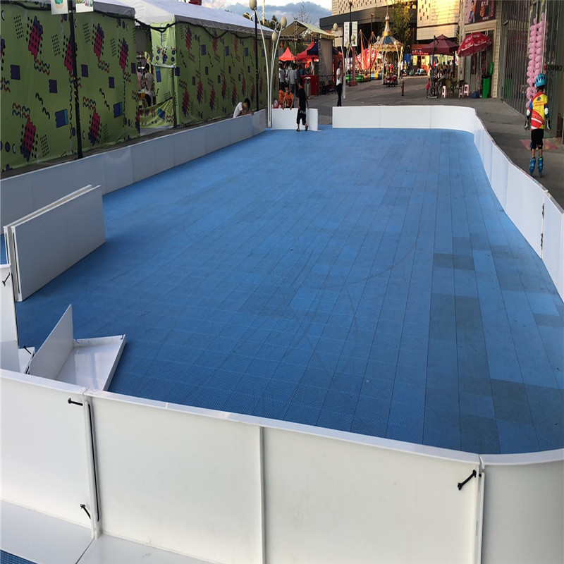 旱地冰球围栏挡板40x20米标准场地塑料挡板旱地小围挡生产厂家