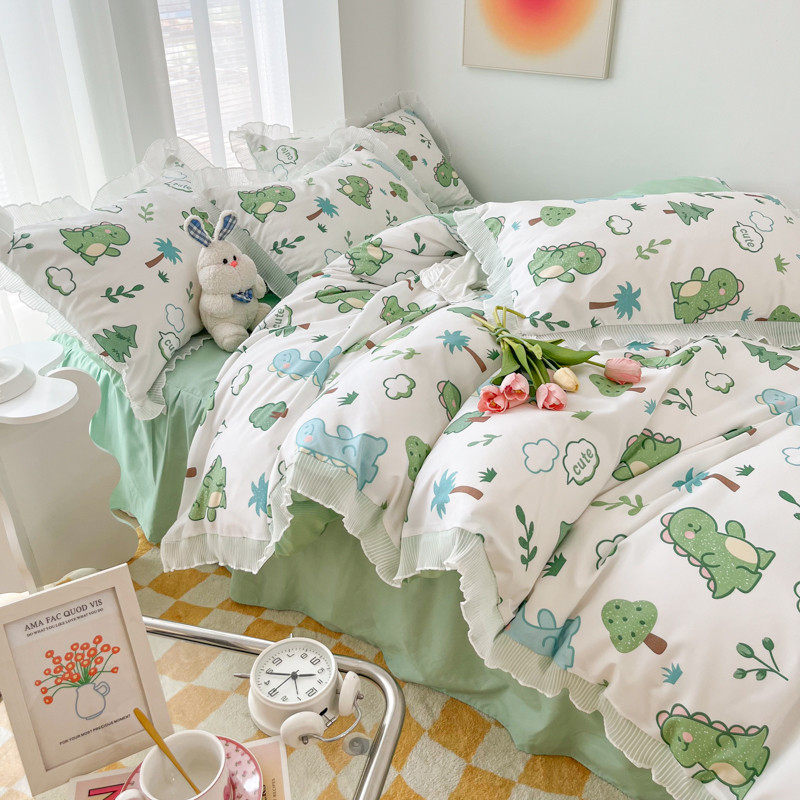 x70t三件套小碎花水洗棉四件套蕾丝花边温柔床单被套学生宿舍简约,床上用品,床品套件/四件套/多件套,淘宝优惠券,粉丝福利购,淘宝优惠卷