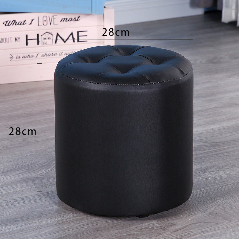 皮凳子家用小型客厅小椅子时尚实木矮凳创意墩子茶几凳圆凳小新款