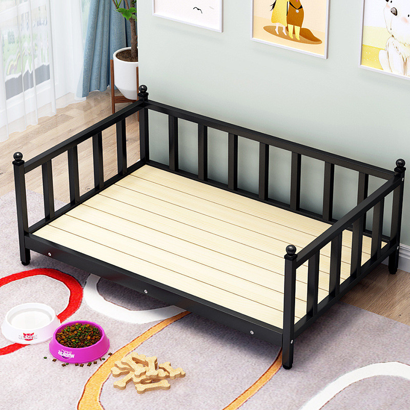 狗床可拆洗实木大型犬铁艺狗窝金毛泰迪铁床中型冬季保暖宠物垫子