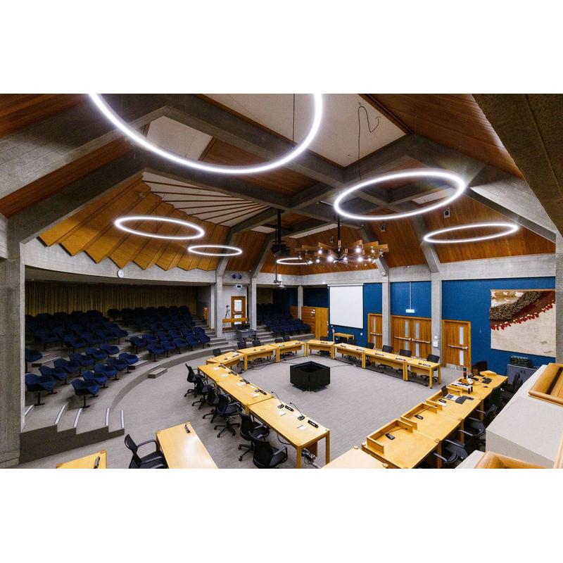 LED办公室圆环圆圈灯餐厅超市吧台饭桌吊灯创意个性工程造型灯具