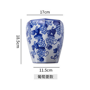 景德镇陶瓷手绘青花瓷壁挂花盆植物花瓶墙饰复古风新中式壁饰插花