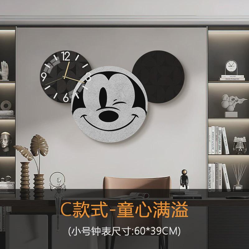 创意网红餐厅挂钟现代简约客厅家用静音钟表卡通可爱潮流时钟挂表