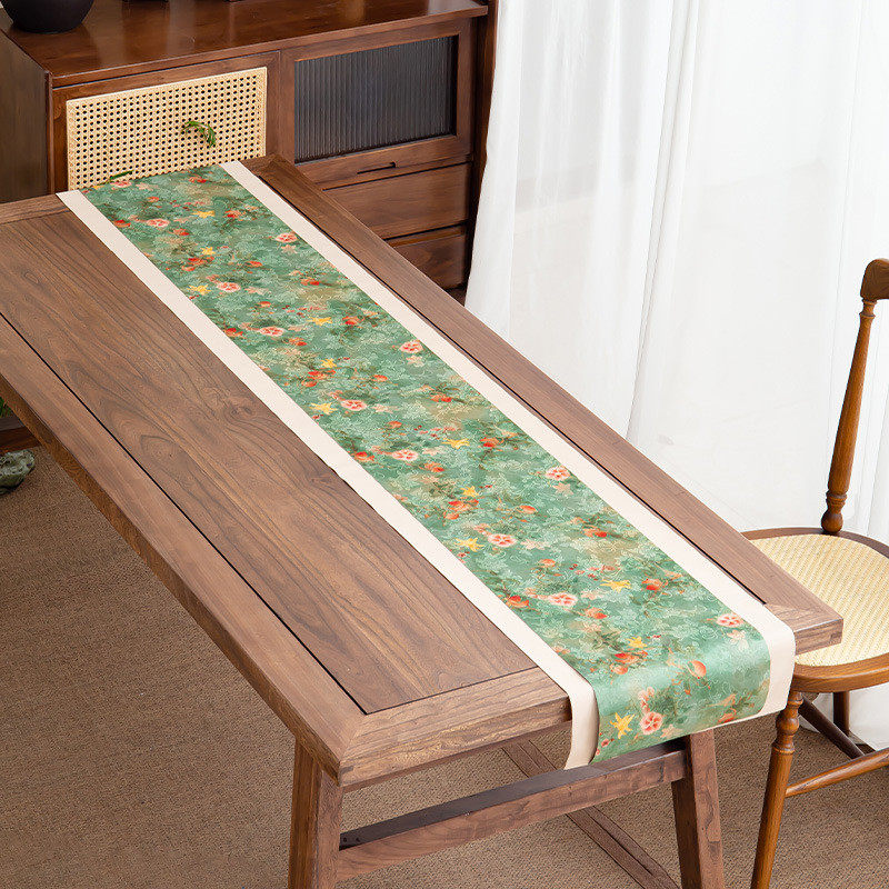 新中式禅意茶长款茶席茶桌布轻奢高端中国风桌旗双面隔热缎面桌垫,居家布艺,桌旗,淘宝优惠券,粉丝福利购,淘宝优惠卷