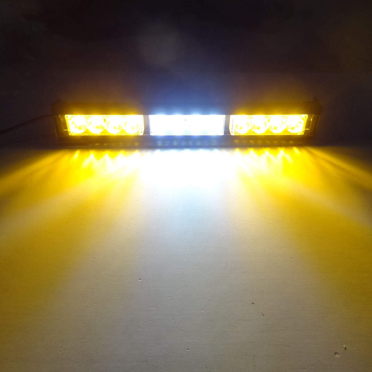 LED爆闪灯 4灯3节棍灯 12LED12W铝合金大功率车顶警示灯 长条棒灯
