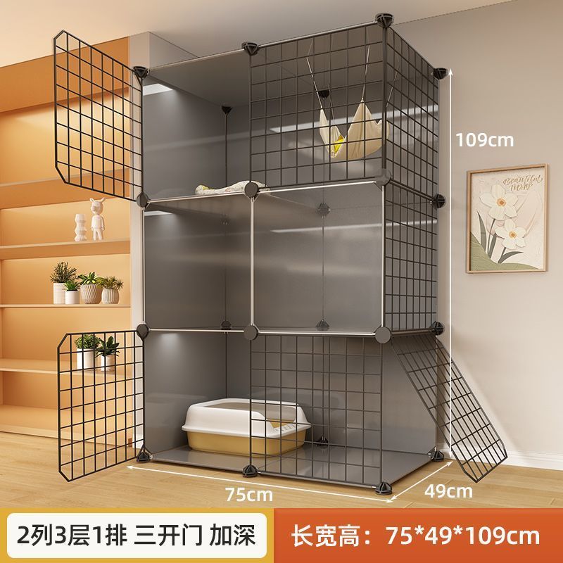 猫笼子家用室内加密铁网屋超大自由空间带厕所一体猫别墅猫咪猫笼