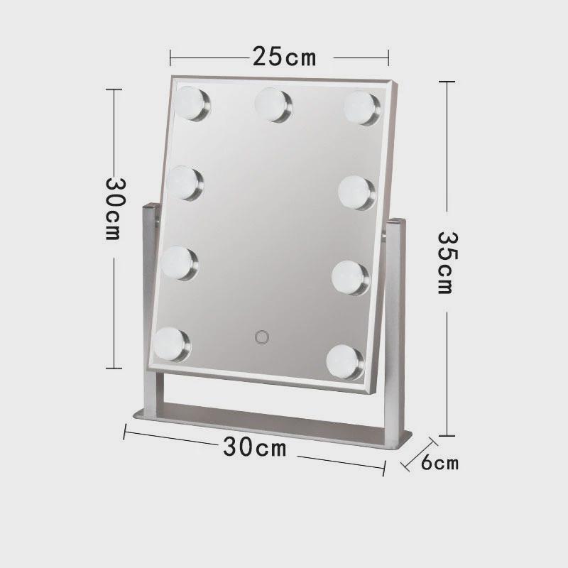 方形补led化妆镜充电智能镜卧室家用台式光镜美妆镜梳妆镜
