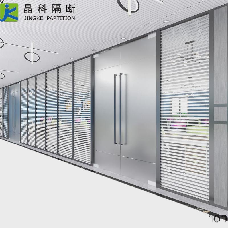 广东包安装活动玻璃隔断办公室防火隔音铝合金边框带门玻璃隔墙
