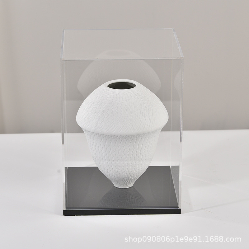 热销新中式黑白色软装样板间售楼处客厅玄关酒柜陶瓷摆件饰品亚克