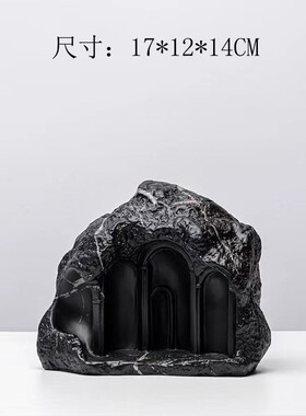 新中式创意样板房假山雕塑摆件软装树脂售楼部样板房书房家居饰品