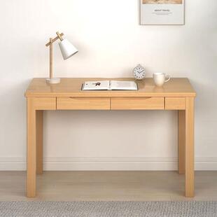 热销实木台式 简约现代小 电脑桌家用学生学习桌带抽屉办公桌子中式