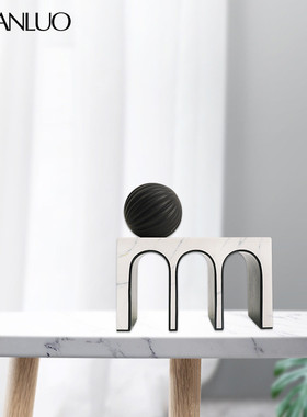 几何拱门树脂艺术摆件展厅样板间装饰酒店前台书架摆设家居工艺品