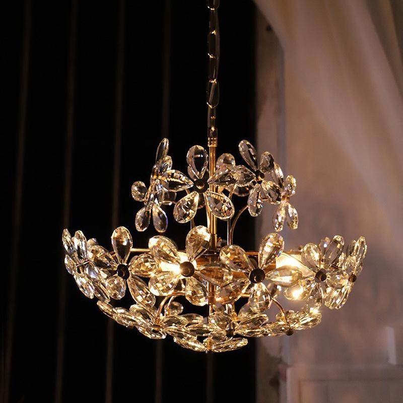 水晶花梦幻吊灯法式田园卧室灯美式复古餐厅衣帽间轻奢灯具,家装灯饰光源,餐厅吊灯,淘宝优惠券,粉丝福利购,淘宝优惠卷