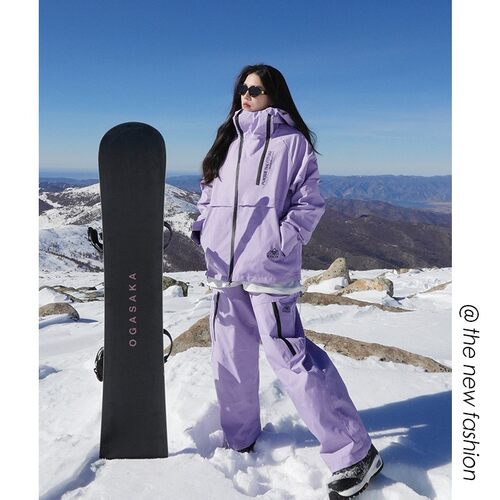 加厚保暖现货网红情侣款批发滑雪服套装女单板双板滑雪衣裤连帽