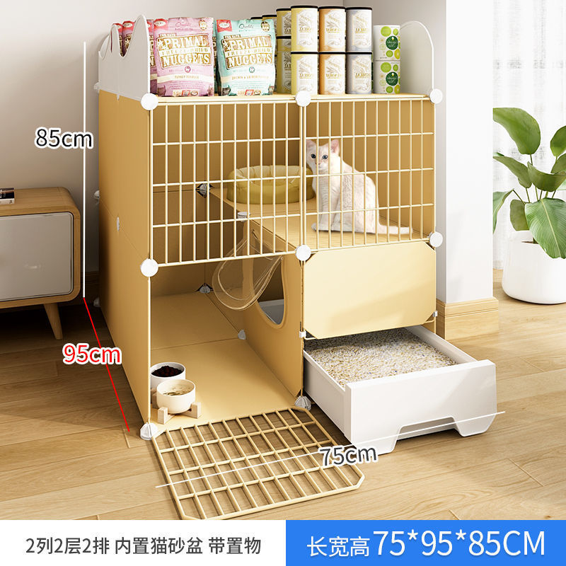 猫笼子家用室内幼猫两层别墅猫柜猫窝舍猫屋猫咪不占地猫厕所一体